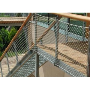 AISI304 3.2mm Ferrule Wire Rope Mesh Anti-Rust Durable Net For Fall Protection
