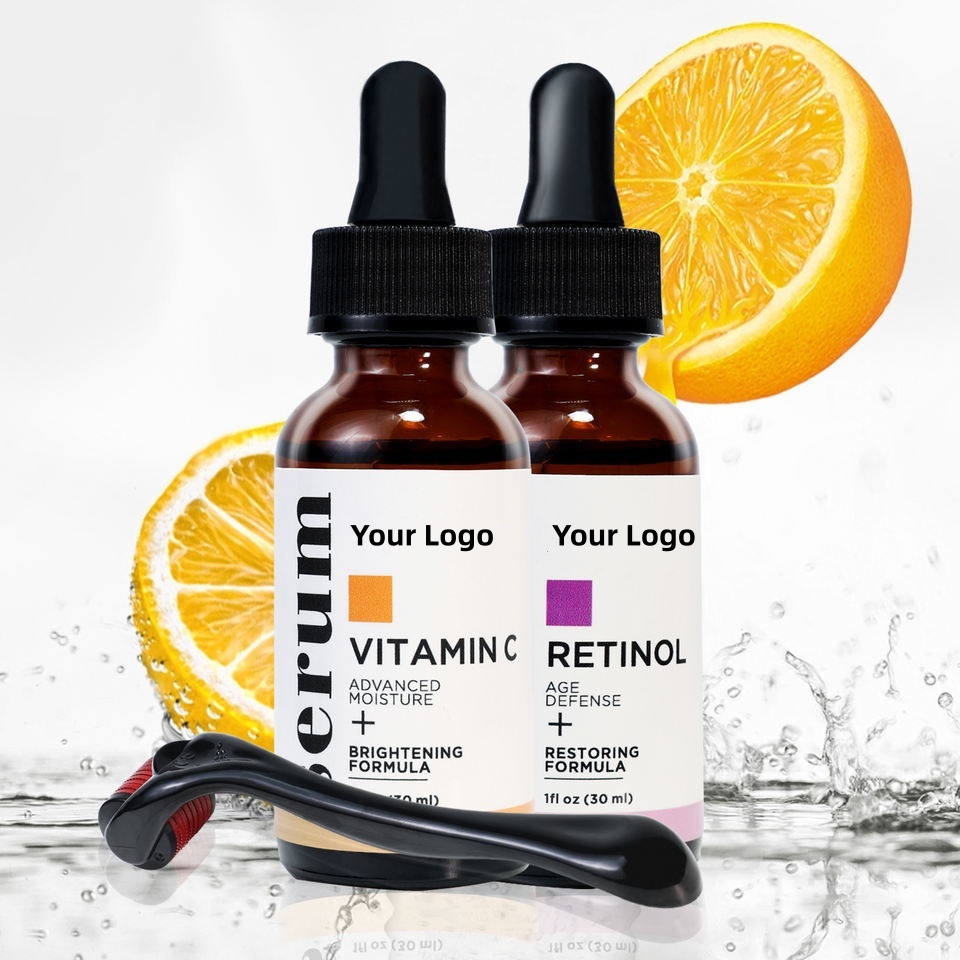 OEM ODM Private Label Organic Facial Skincare Retinol Anti-Aging Anti-Wrinkle Vitamin C Brightening Facial Serum Skincare Serum