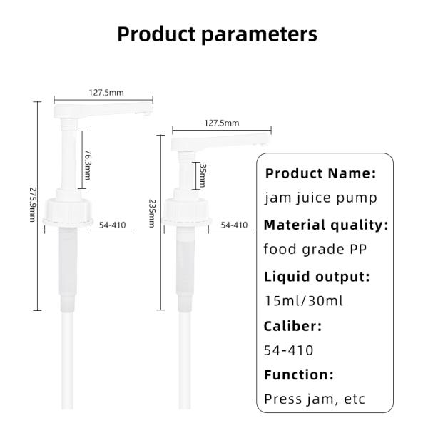 UKPACK'S 54-410 Пластиковый насос соуса 10 мл 15 мл 20 мл 30 мл Пищевой диспенсерный насос