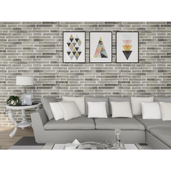 0.18mm-0.31mm espesor 3D Papel de pared de ladrillo de piedra 3D Papel de pared de ladrillo gris