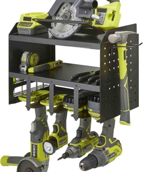 Cordless Drill Charging Station Wall Mount Storage Holder with Screwdriver Organizer
