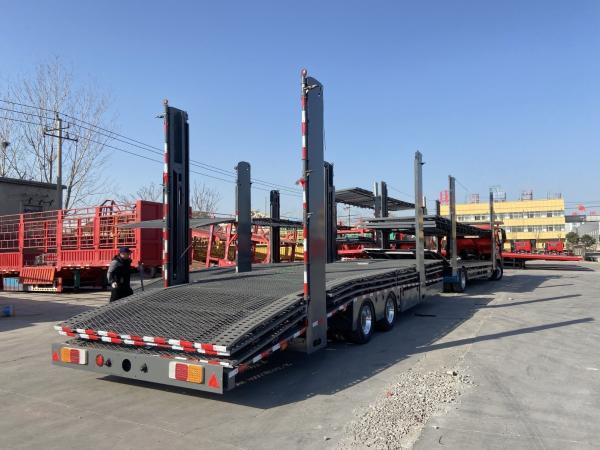 Customization BPW Axle 2 Axle Transport Truck Semi Trailer 2 Layer Car Transport Trailer