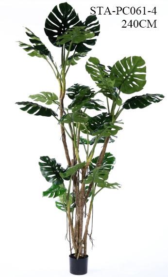 Small Size Artificial Decorative Trees Split Philodendron Monstera Tree In Green Color