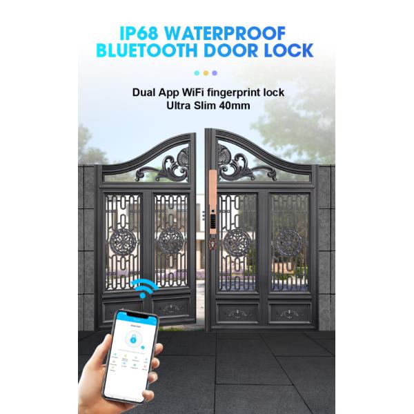 IP68 Waterproof FPC Fingerprint Smart Door Lock Bluetooth Antique