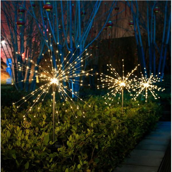 IP65 Rated Solar Lawn Ground Insert Fireworks Lights for Holiday Decoration OEM ODM