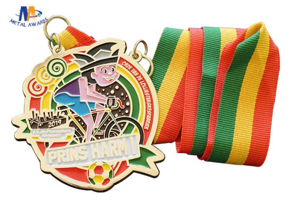 Carnival Medaillen Metal Award Medals Colors Filled With Woven Ribbon Varnish Finish