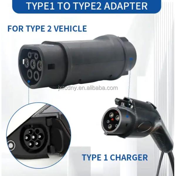 Ev Charging Connector Charging Adapter Type1 to Type 2 Electric Vehicle Power Adapter for Car