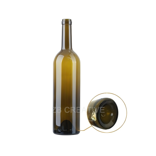 Standard Plus Bordeaux 750ml Empty Glass Bottles With Cork Top 530g 1732K