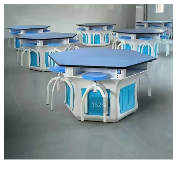 Hexagonal Classroom Lab Table Educational Science Classroom Lab Tables Height Adjustable