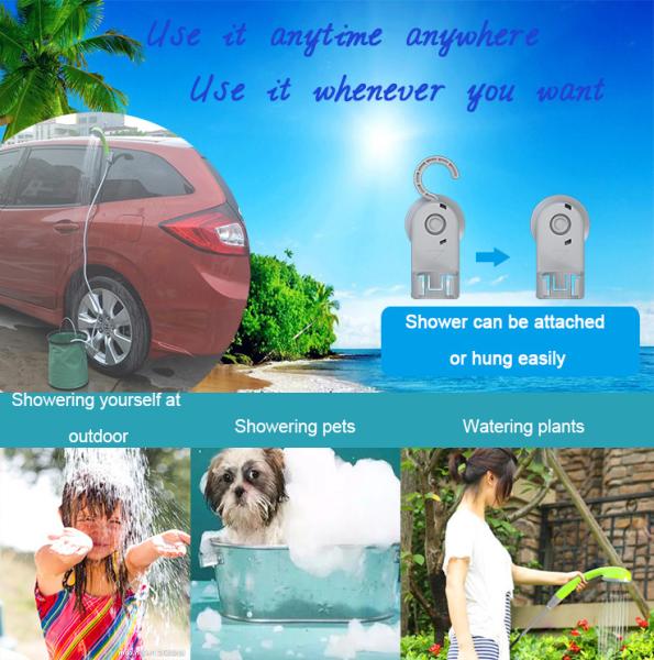 Filtro de água para chuveiro externo portátil 2200mAh recarregável para acampamento