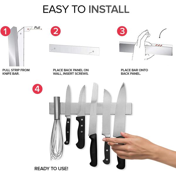 16 Inch Stainless Steel Magnetic Knife Holder For Knife Collection