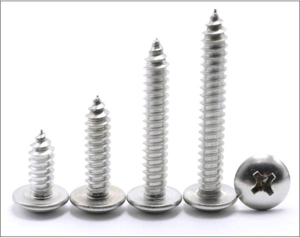 316 Stainless Steel Extra-Wide Rounded Head Screws for Sheet Metal  Truss Head Phillips Drive Tapping Screws