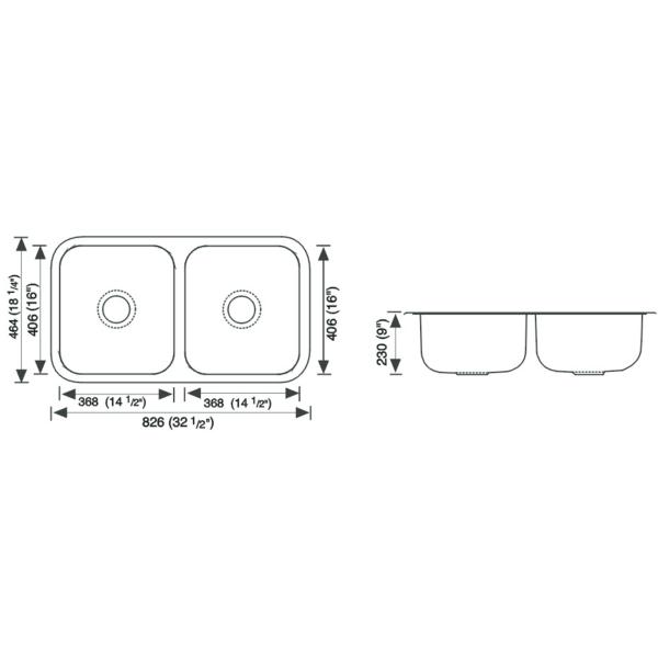 Best discount cheap price undermount SUS304 stainless steel double bowll kitchen sink