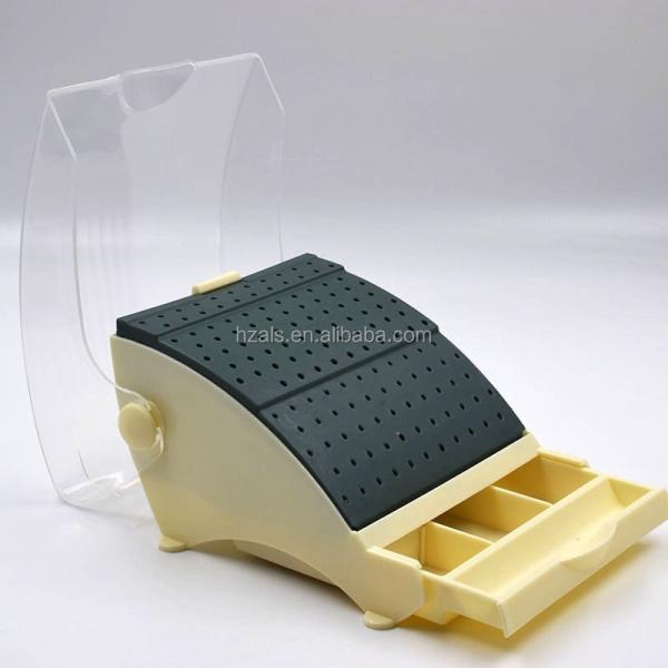 TOP Dental Dental Bur Block Holder Station with Pull Out Drawer Holds142 burs/ Dental Lab products