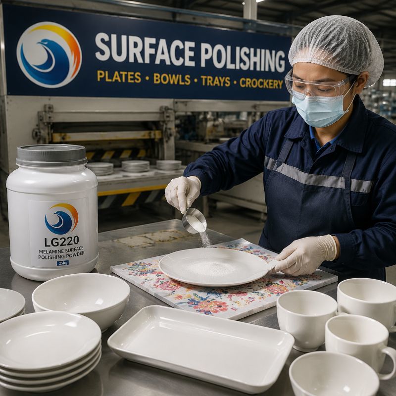 High Purity Melamine Glazing Powder Used In Melamine Tableware Crockery