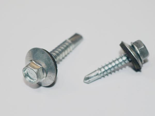 C1022 Steel Self Tapping Drywall Screws  With EPDM Bonded Washer DIN 7504 Hex Head