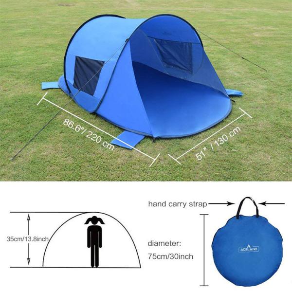 UV 50 protection 210T Polyester Beach Sun Shade Tent