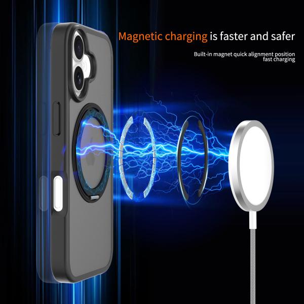 Customized Apple 17 Mobile Phone Case With Stand 360 Rotation IPhone16pro Magnetic Anti-Fingerprint Skin-Feel Mobile Phone Case