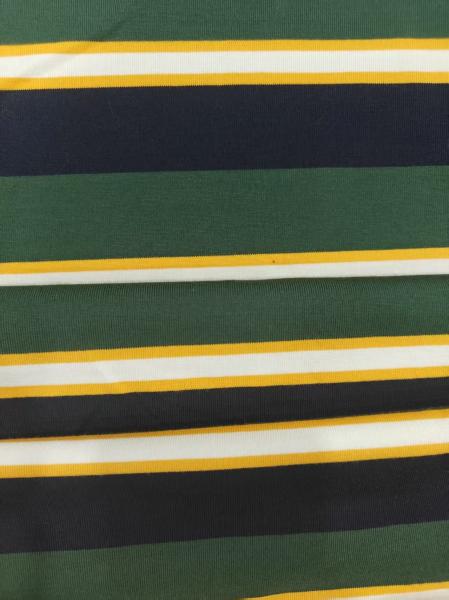 Tissu tricoté à rayures douces 95 coton 5 spandex pour T-shirts