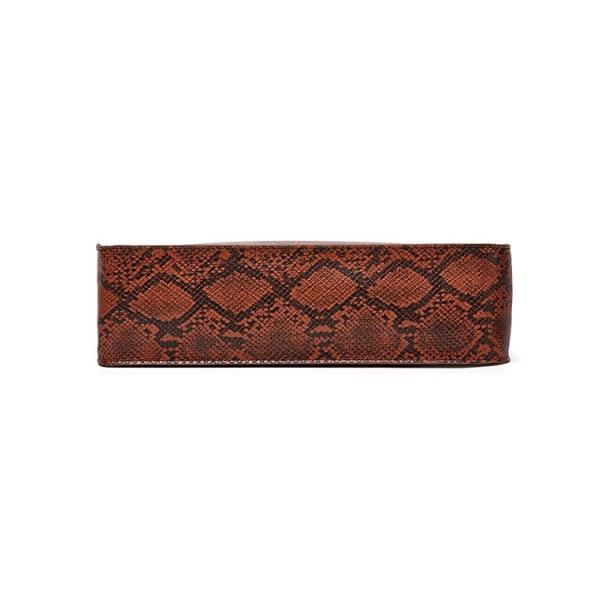 Дополнительные большие сумки Tote кожи тела змейчатого Faux Брауна взаимные