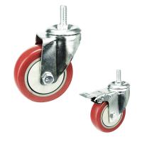 dever médio rosqueado da roda do rodízio do PVC da haste da cabeça de giro de 75mm com carregamento das tampas