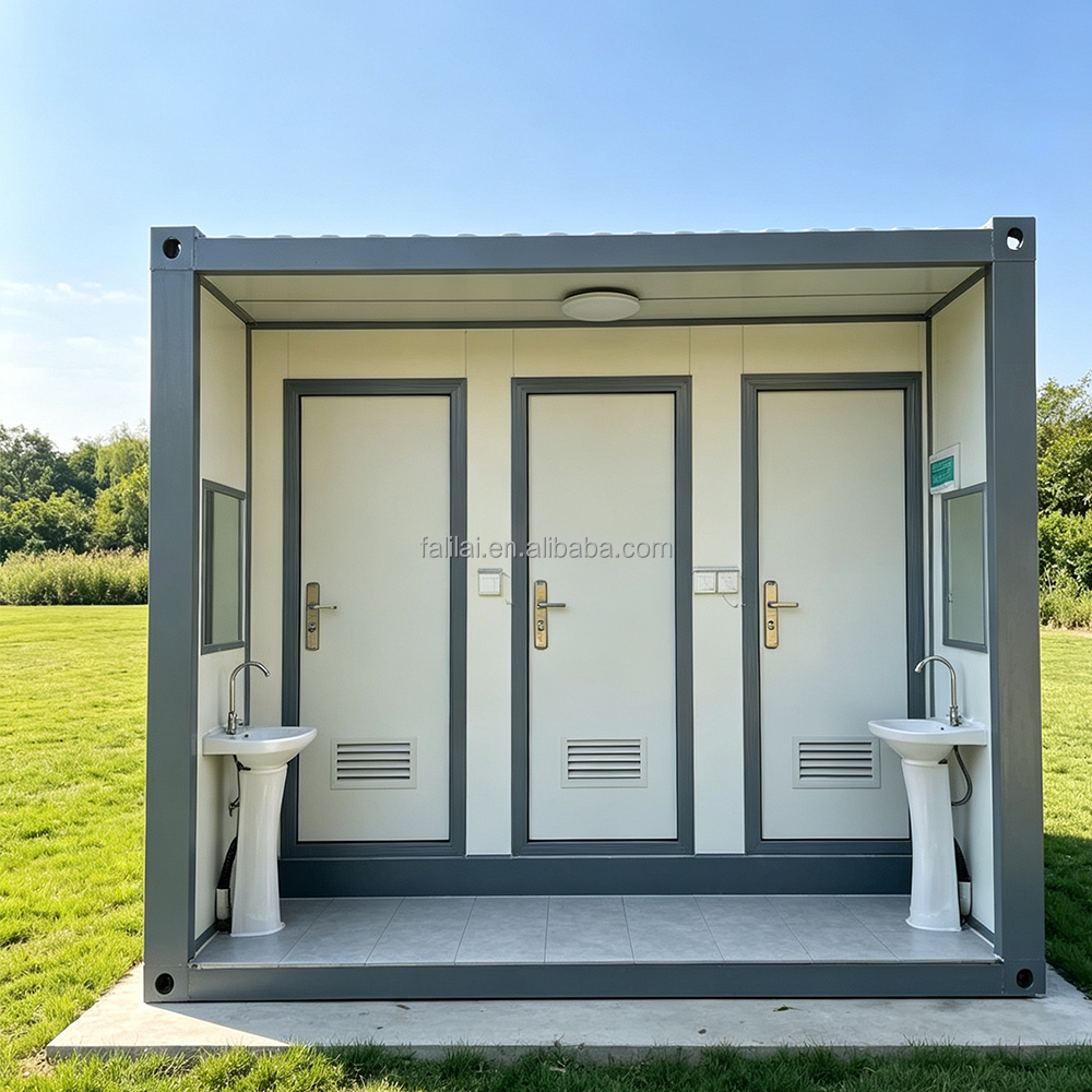 Low Price Mobile Single or Double Toliet Customized Tiny Home Portable Bathroom Cheap Public Portable Toilet