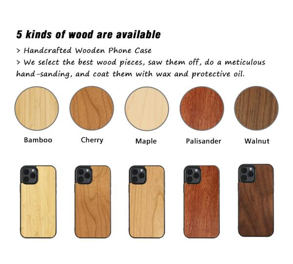 Customized Wood iPhone Covers Eco Friendly iPhone Shockproof Cases Lightweight