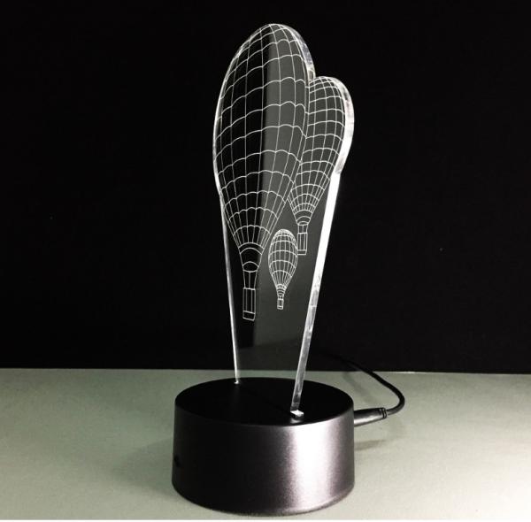 Hot Air Balloon 7 Colors Change 3D LED Night Light with Remote Control Ideal For Birthday Gifts And Party Decoration