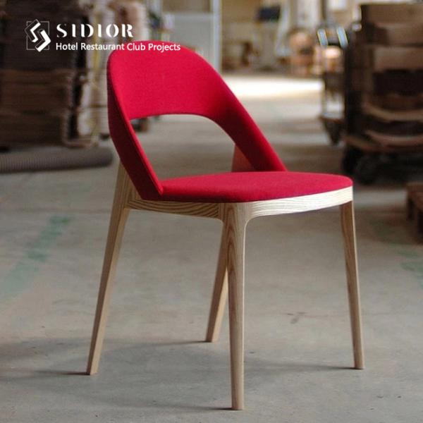 Modern Nordic Wooden Leg Dining Chair Fabric Upholstered Chairs H78cm
