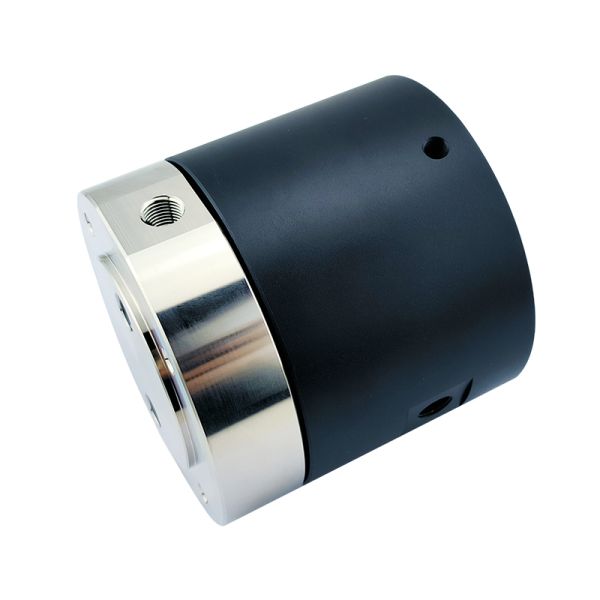2-Channel Gas Rotary Union with Aluminum Alloy Housing for 20 Million Rotations in Water and Air Transfer
