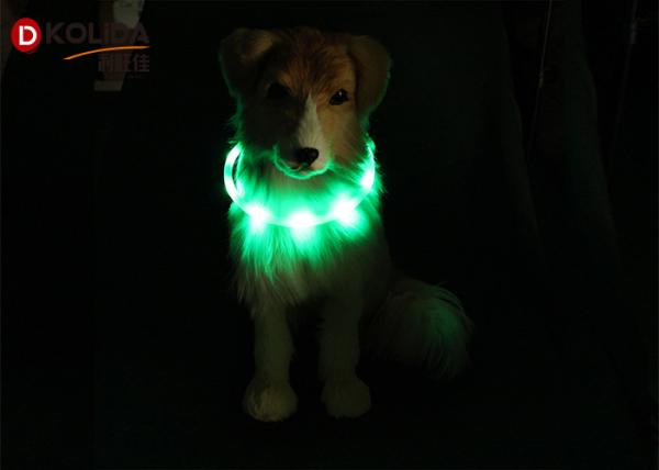 Silicon Waterproof USB Rechargeable Dog Collars That Light Up In The Dark