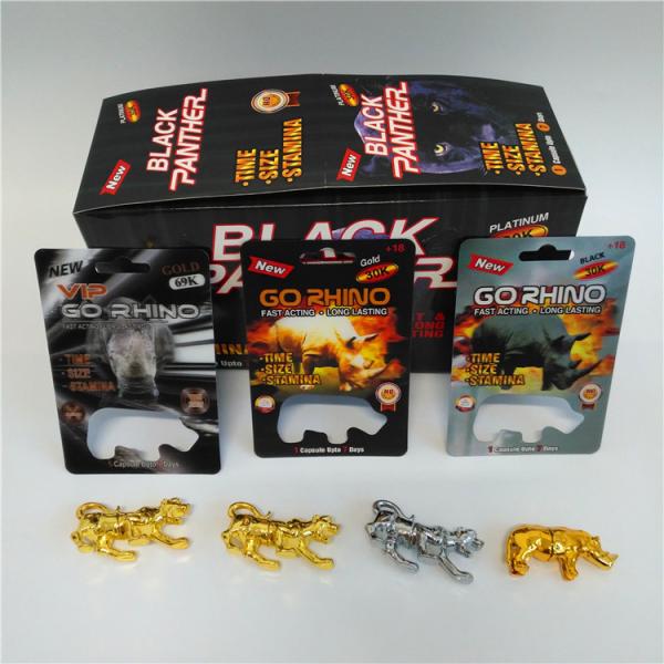 Пантера 3д носорога 69 красная чешет пластиковый волдырь упаковывая изготовленный на заказ размер для мужской капсулы