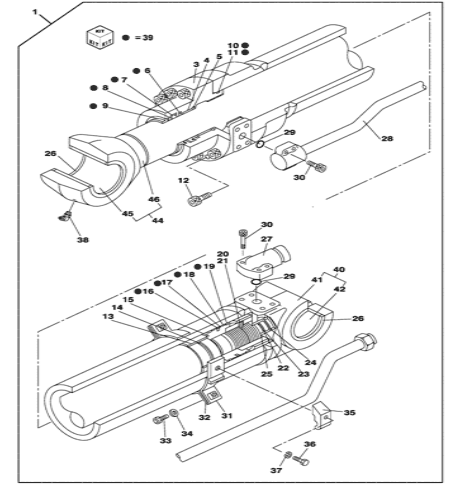 Набор уплотнения цилиндра ковша LZ010890 для цилиндра руки экскаватора СЛУЧАЯ CX130 гидравлического