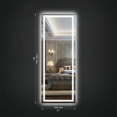Customized Floor Full Length Mirror 4000K 5000K Full Length Dressing Mirror With LED Big Bulbs