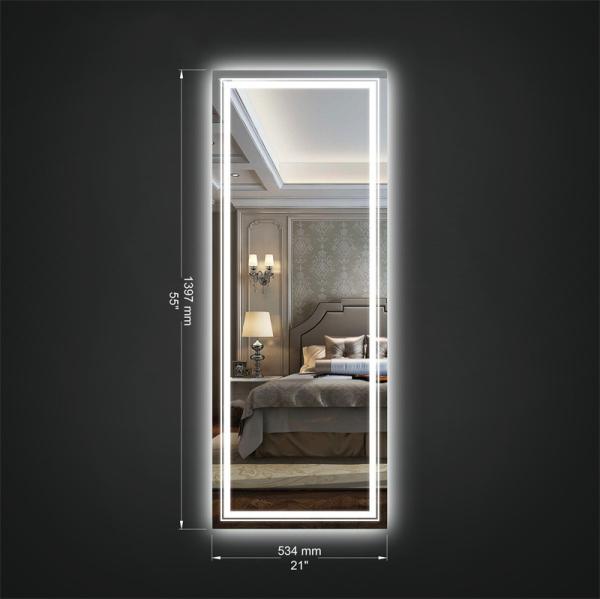 Customized Floor Full Length Mirror 4000K 5000K Full Length Dressing Mirror With LED Big Bulbs