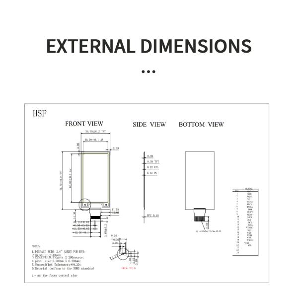 E-Ink E Paper Display 2.66Inch 152x296 E Ink Display Spi Ультраширокий угол просмотра