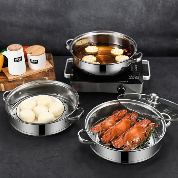 Hot Selling Cookware Cooking Food Steamer Stainless Steel Steamer Pot Kitchen Soup Pot With Steamer