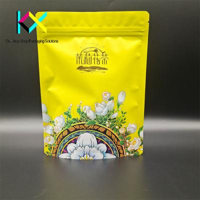 OEM Spot UV Tea Packaging Bags 130um Aluminum Foil Ziplock Stand Up Pouch