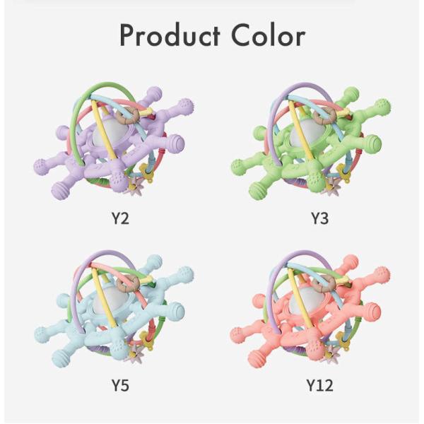 Long Lasting Manhattan Ball Rattle Silicone Teething Toy Light Purple For Safe And Sustainable Playtime