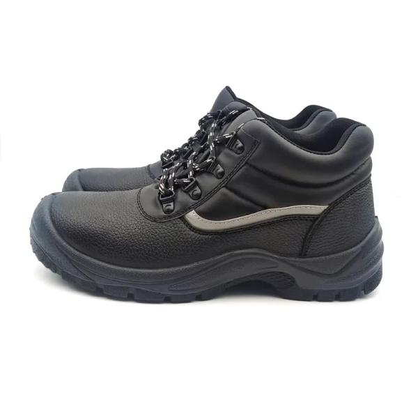 Chaussures de sécurité industrielles en PU en cuir noir