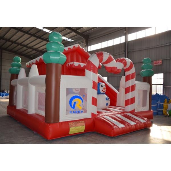 Outdoor Merry Christmas Theme Tree Castle Inflatable Bounce House for Kids and Adults