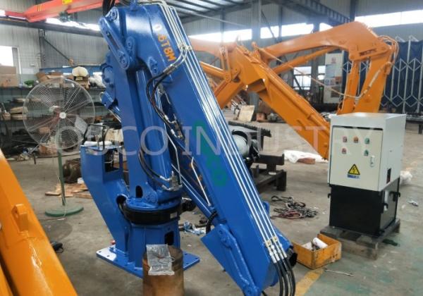 Marine Fish Boat Knuckle Telescopic Boom Cranes 0.6T 8M