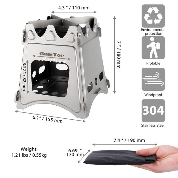 304SS 1.21lbs Outdoor Camping Accessories Stove