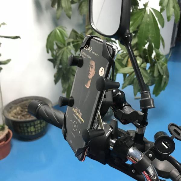360 Degree Motorcycle Gps Mounting Brackets , OEM Iphone X Motorcycle Mount