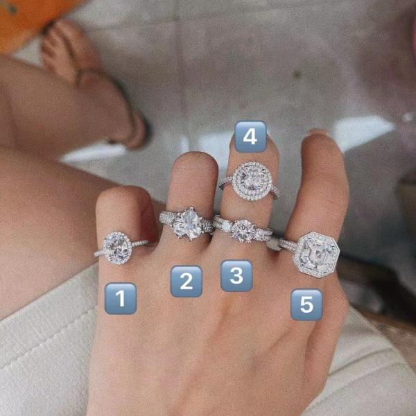 Moissanite Sterling 925 Boucles d'oreilles en argent AAAA+ Zirconie cubique