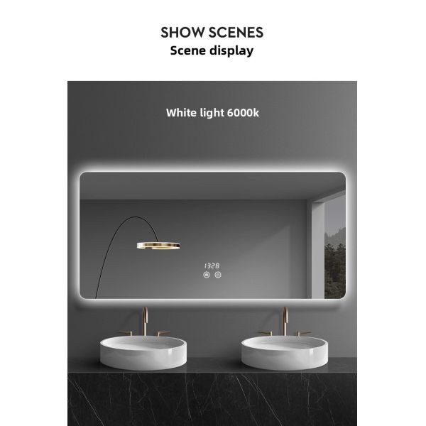 Luxury LED Bath Mirror Touch Switch Premium Modern Rectangular Square Design for Elegant Hotels Apartments Villas Hot Selling