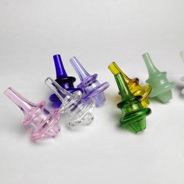 Universal Colored Glass Bongs Accessories Ufo Carb Cap Hat Style Dome