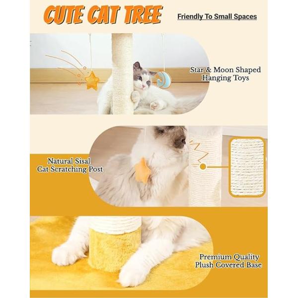 OEM/ODM Large Metal Frame Cat Tower with Yellow Flower Design Sisal Scratcher and Hammock