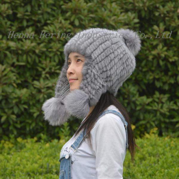 Hot selling Natural Mink Fur Knitted hat Fashion Ladies Ladies Winter Hat