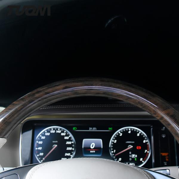 White Beige Smooth Leather Wooden Steering Wheel Mercedes Benz S Class W222